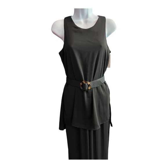 π€ EUC WHITE HOUSE BLACK MARKET Black Tunic Wide Leg Jumpsuit | Womenβs Sz 2 - Picture 9 of 14